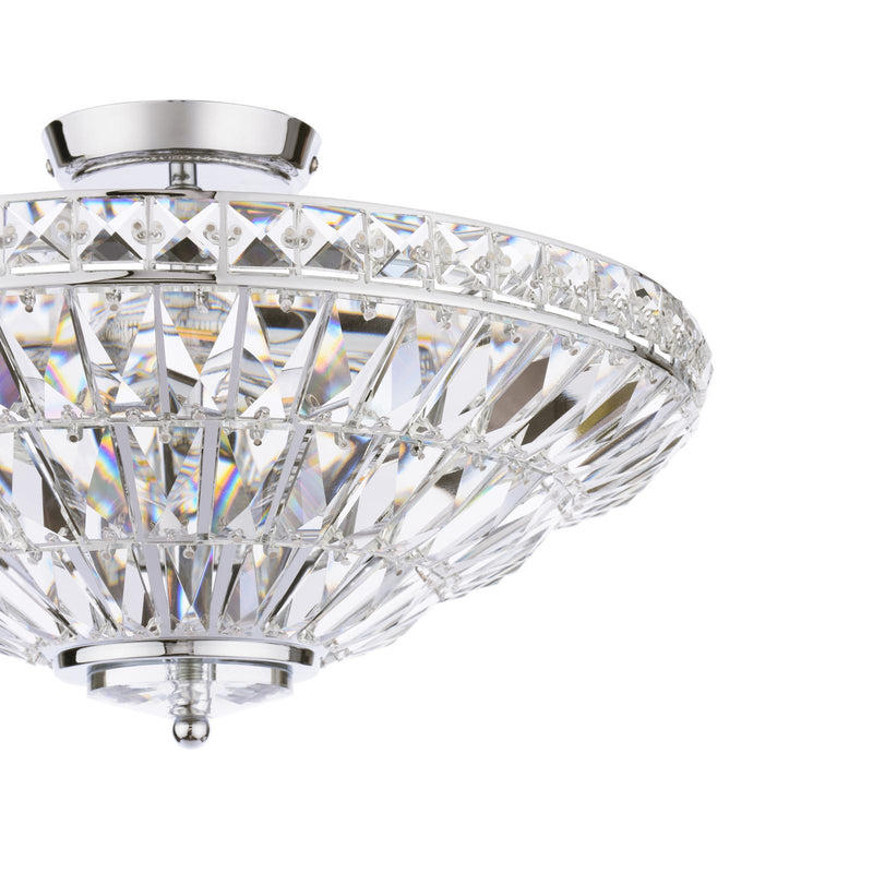 Laura Ashley Vienna 3 Light Semi-Flush Crystal and Polished Chrome • LA3756604-Q