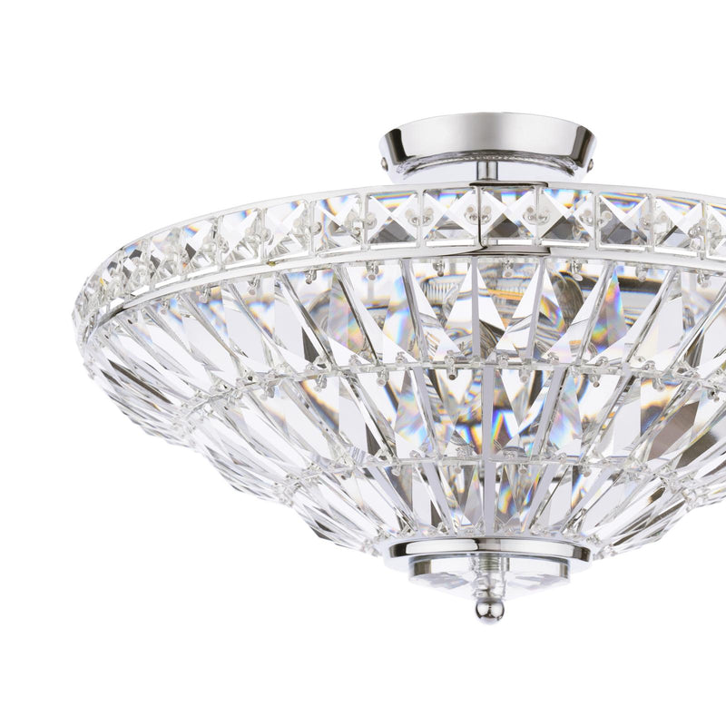 Laura Ashley Vienna 3 Light Semi-Flush Crystal and Polished Chrome • LA3756604-Q