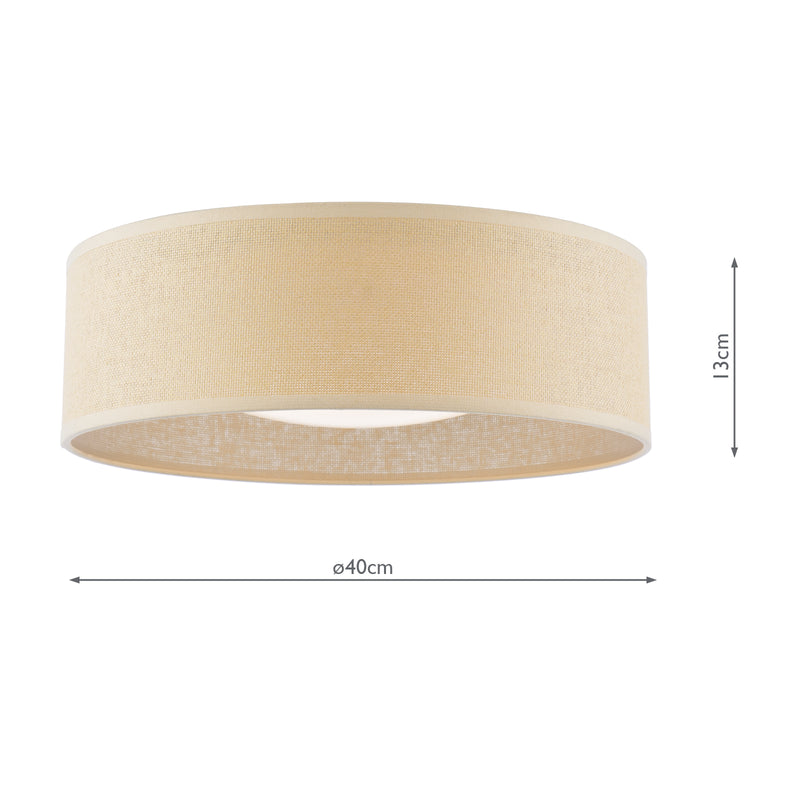 Laura Ashley Buckenham 2 Light Flush Rattan Shade With Diffuser • LA3756607-Q