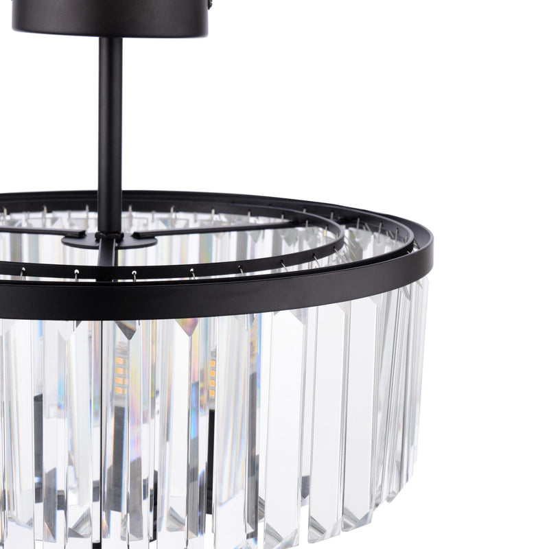 Laura Ashley Elkwood 3 Light Semi-Flush Crystal and Black • LA3756610-Q
