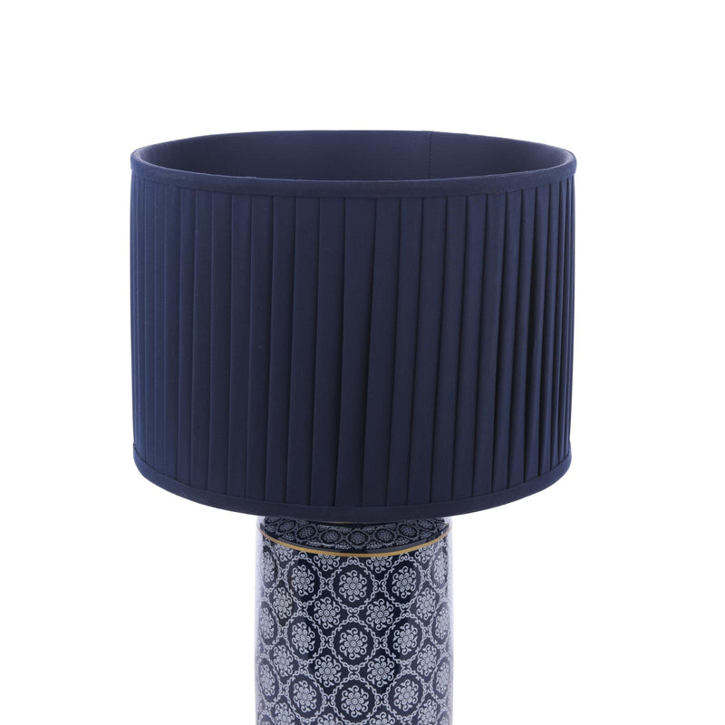 Laura Ashley Knipton Table Lamp Blue Ceramic and Antique Brass With Shade • LA3756612-Q