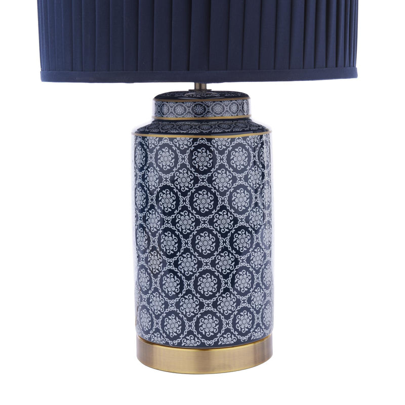 Laura Ashley Knipton Table Lamp Blue Ceramic and Antique Brass With Shade • LA3756612-Q