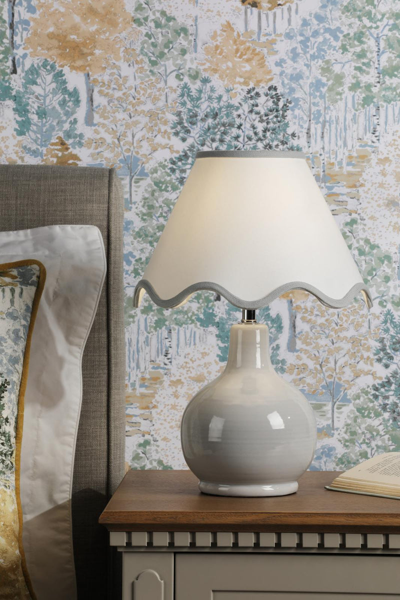 Laura Ashley Bramhope Table Lamp Grey Ceramic With Shade • LA3756614-Q