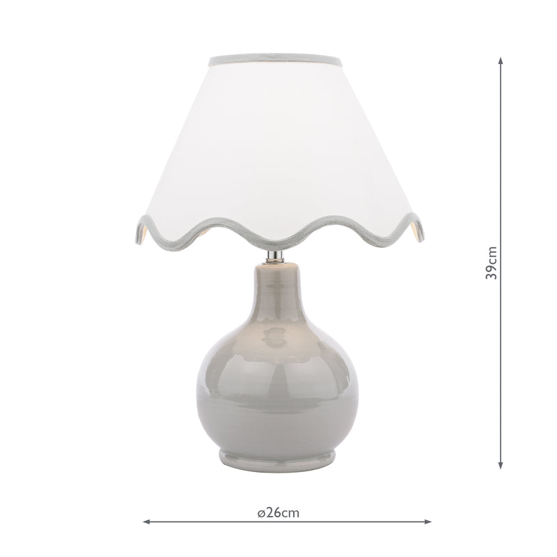 Laura Ashley Bramhope Table Lamp Grey Ceramic With Shade • LA3756614-Q