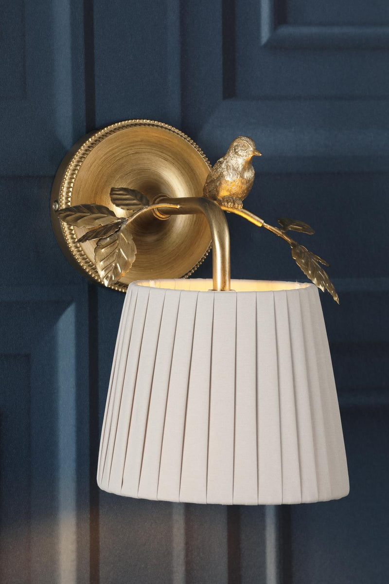 Laura Ashley Egelton Wall Light Aged Brass With Shade • LA3756615-Q