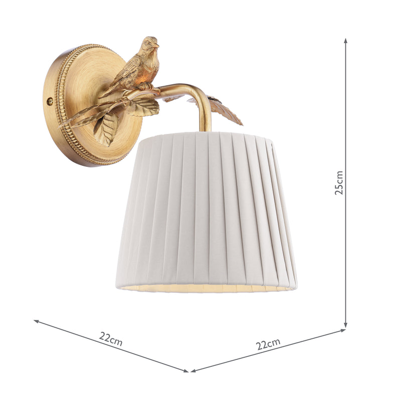 Laura Ashley Egelton Wall Light Aged Brass With Shade • LA3756615-Q