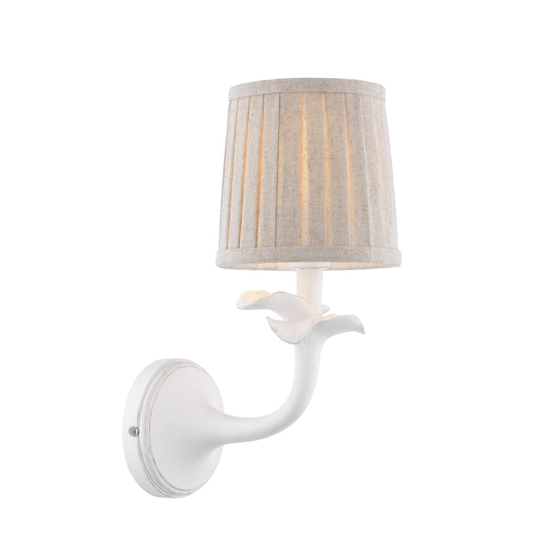 Laura Ashley Eleni Wall Light Matt White With Shade • LA3756616-Q