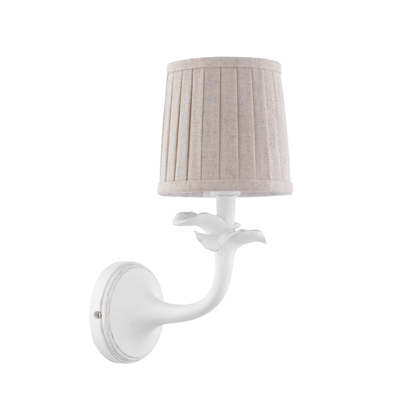 Laura Ashley Eleni Wall Light Matt White With Shade • LA3756616-Q