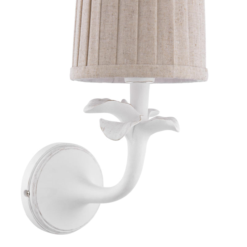 Laura Ashley Eleni Wall Light Matt White With Shade • LA3756616-Q
