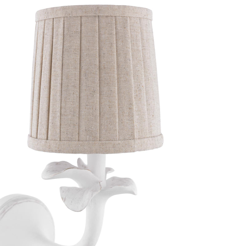 Laura Ashley Eleni Wall Light Matt White With Shade • LA3756616-Q