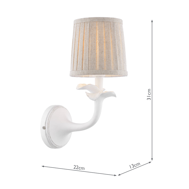 Laura Ashley Eleni Wall Light Matt White With Shade • LA3756616-Q