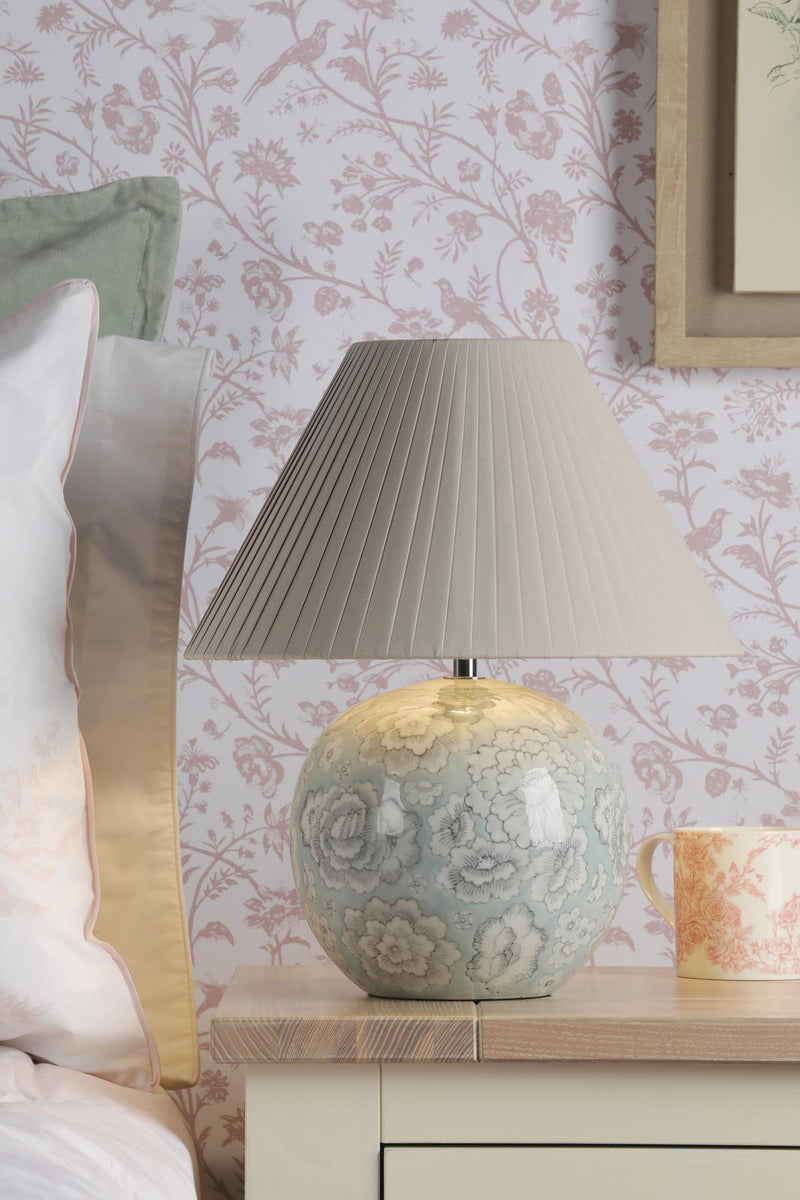 Laura Ashley Montford Table Lamp Blue Ceramic With Shade • LA3756619-Q