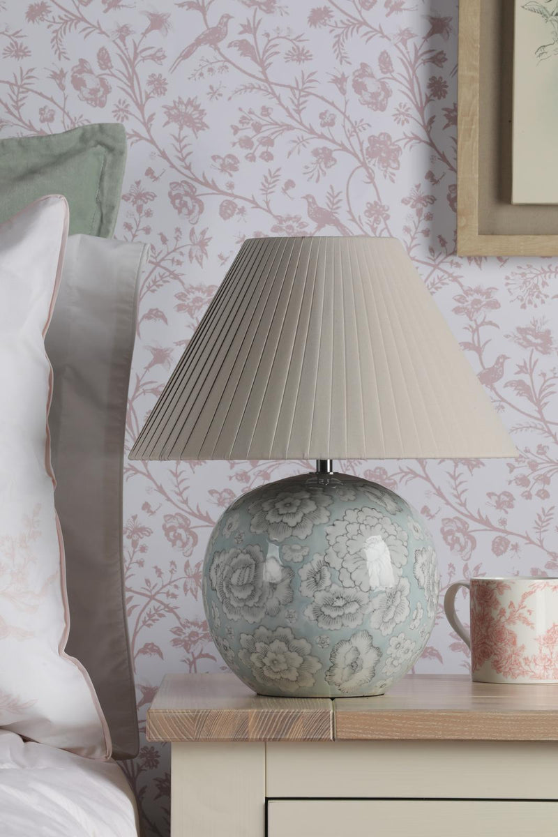 Laura Ashley Montford Table Lamp Blue Ceramic With Shade • LA3756619-Q