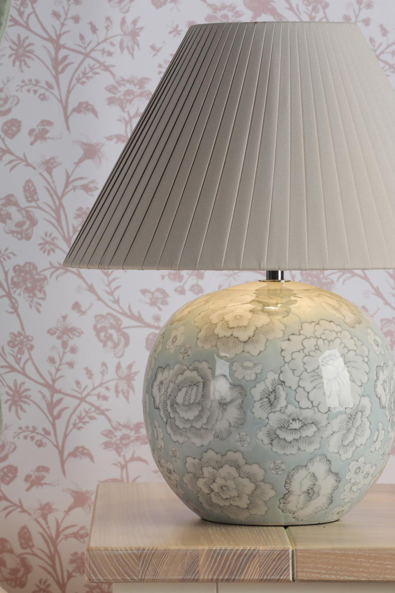 Laura Ashley Montford Table Lamp Blue Ceramic With Shade • LA3756619-Q
