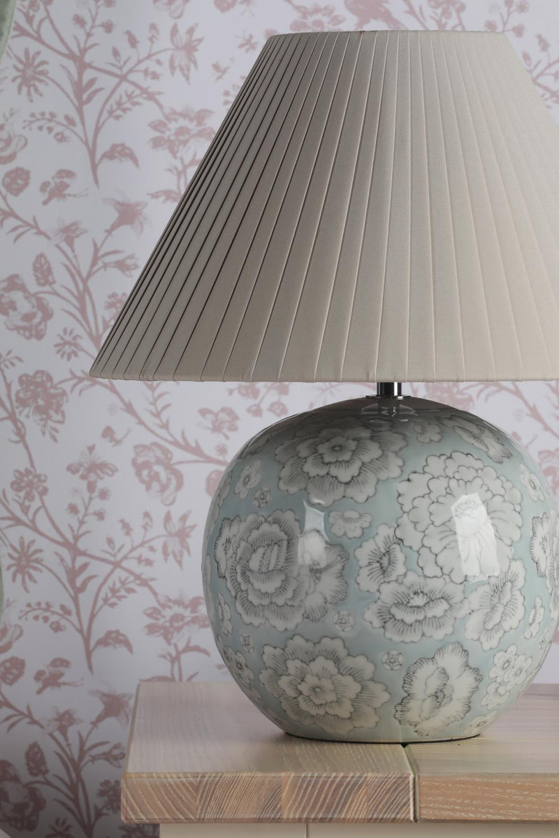 Laura Ashley Montford Table Lamp Blue Ceramic With Shade • LA3756619-Q