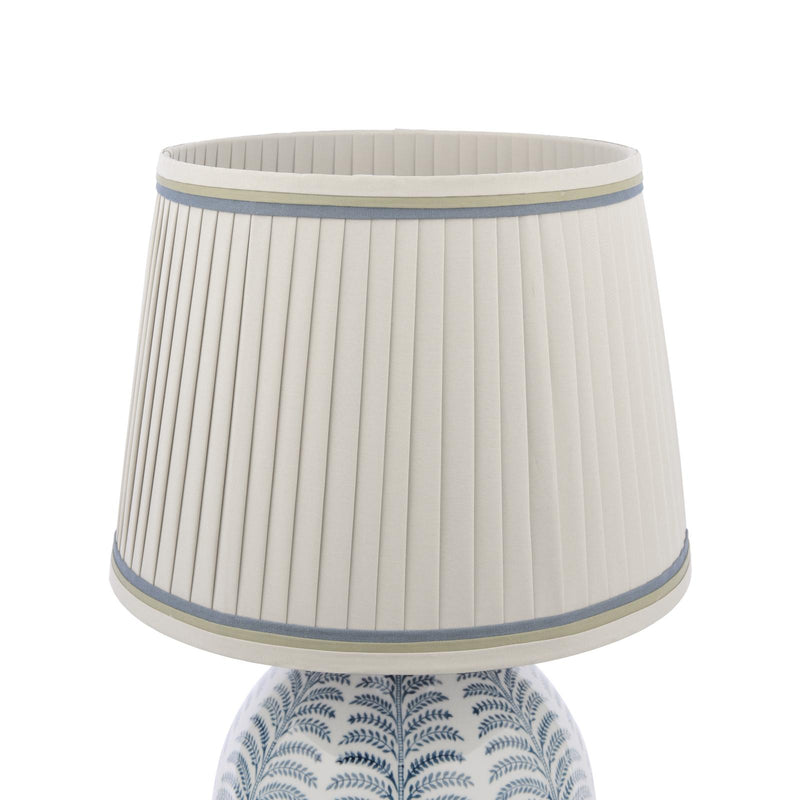 Laura Ashley Stannard Table Lamp Blue Ceramic and Polished Chrome With Shade • LA3756620-Q