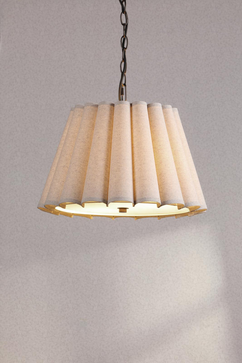 Laura Ashley Holwell 2 Light Pendant Antique Bronze With Shade • LA3756643-Q