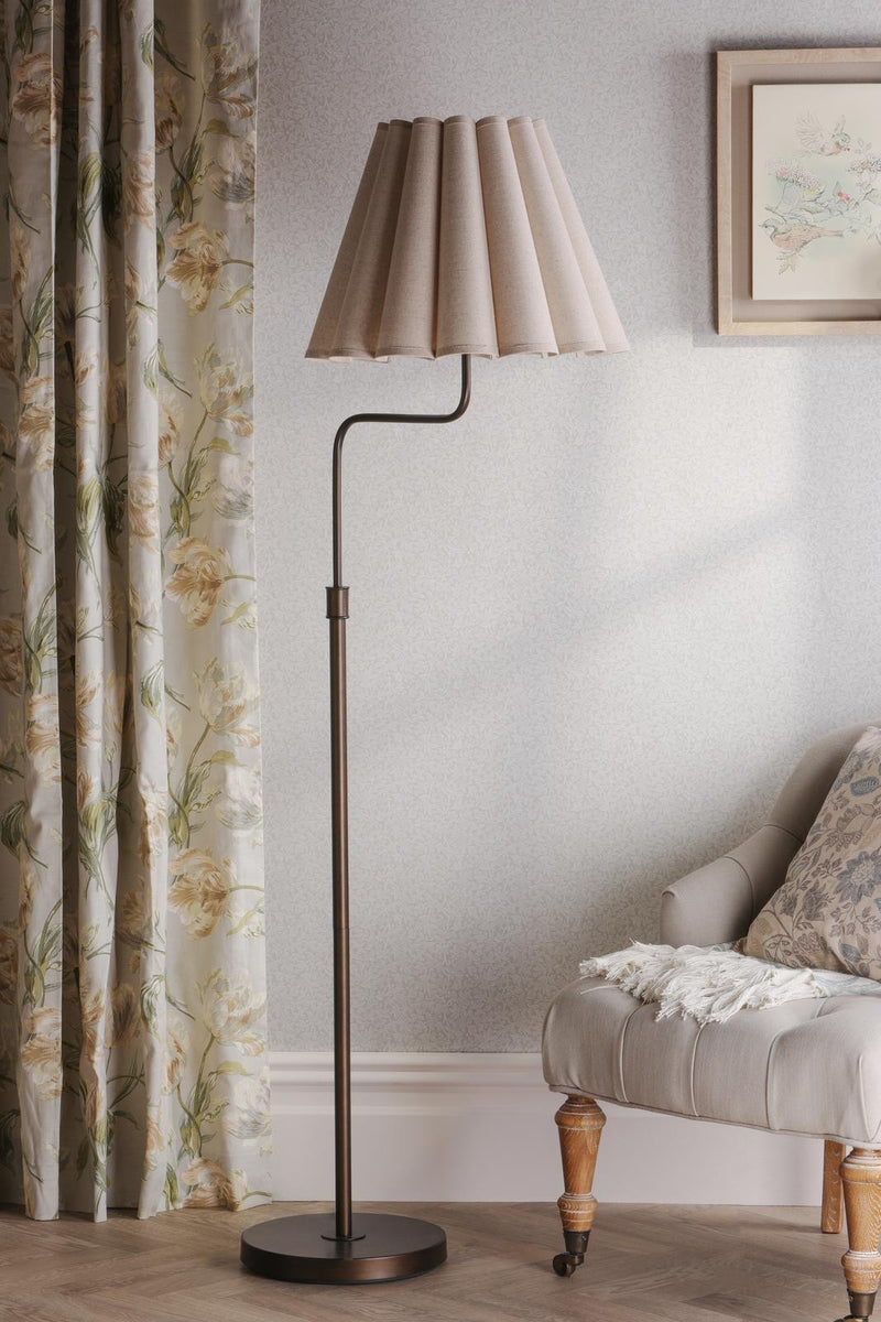 Laura Ashley Holwell Floor Lamp Antique Bronze With Shade • LA3756645-Q