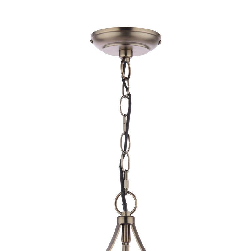 Laura Ashley Allerford 3 Light Pendant Satin Bronze and Taupe • LA3756646-Q