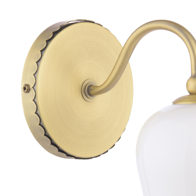 Laura Ashley Lidsell Wall Light Matt Antique Brass and Opal Glass • LA3756647-Q
