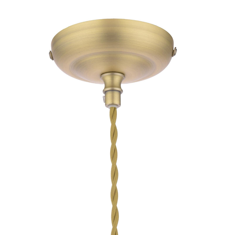 Laura Ashley Billham Pendant Matt Antique Brass and Ribbed Glass • LA3756651-Q