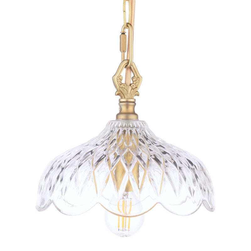 Laura Ashley Eversden Pendant Antique Brass and Crystal • LA3756652-Q
