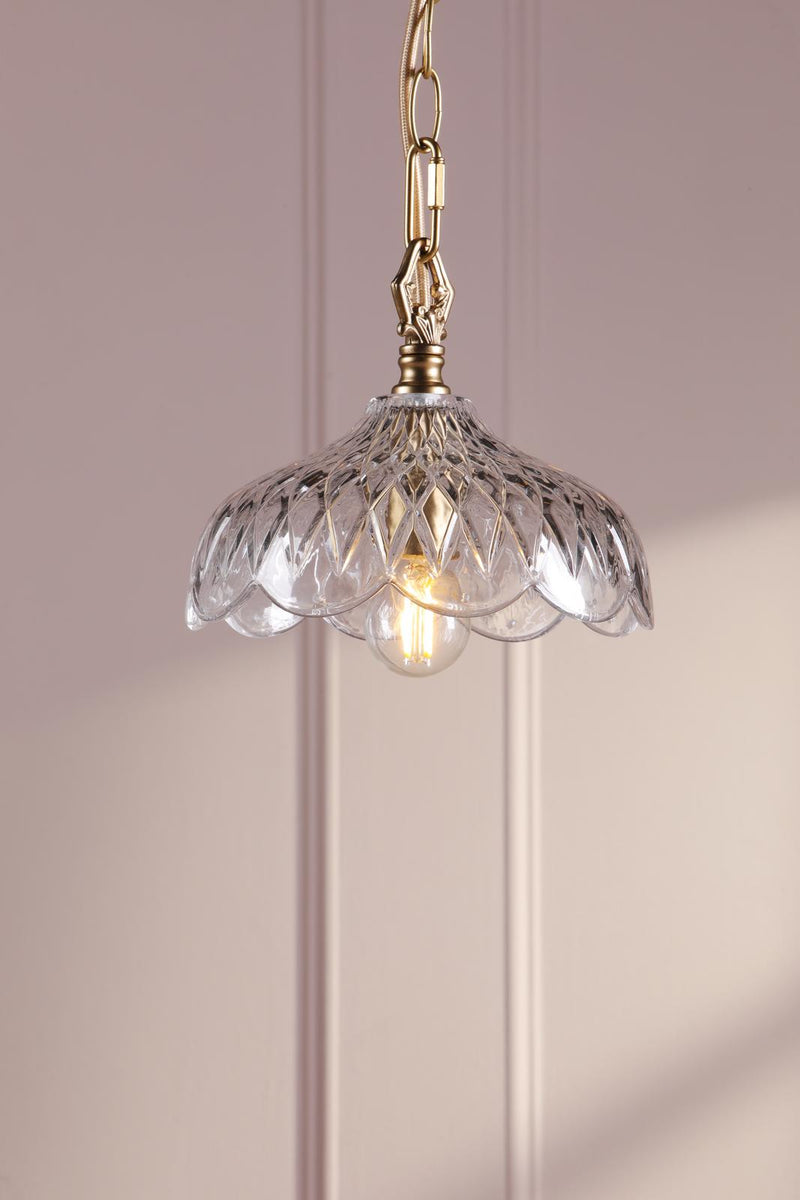 Laura Ashley Eversden Pendant Antique Brass and Crystal • LA3756652-Q