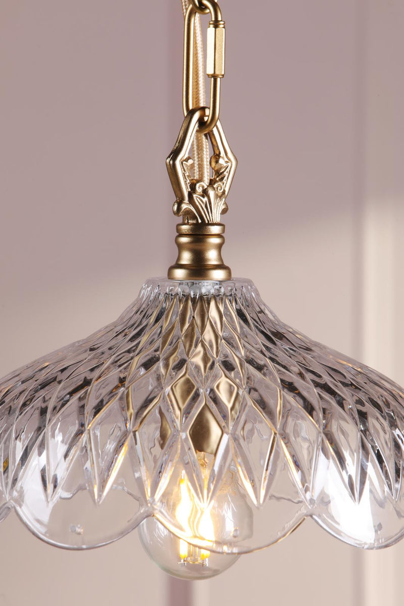 Laura Ashley Eversden Pendant Antique Brass and Crystal • LA3756652-Q