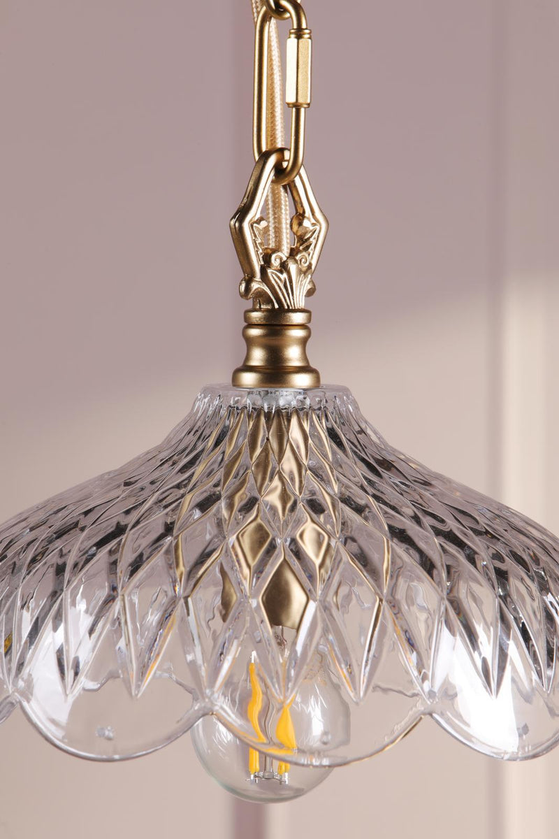 Laura Ashley Eversden Pendant Antique Brass and Crystal • LA3756652-Q