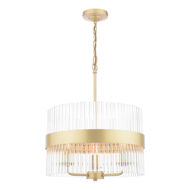 Laura Ashley Alexa 3 Light Pendant Glass and Matt Antique Brass • LA3756654-Q