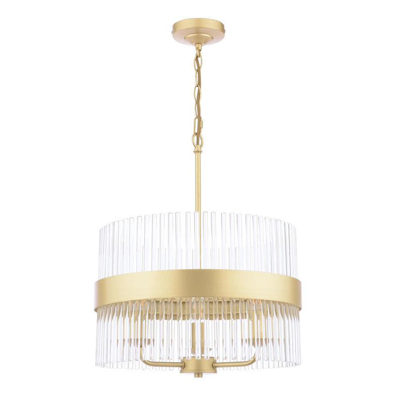 Laura Ashley Alexa 3 Light Pendant Glass and Matt Antique Brass • LA3756654-Q
