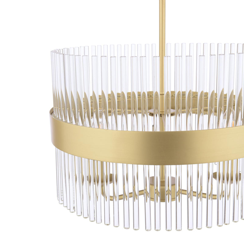 Laura Ashley Alexa 3 Light Pendant Glass and Matt Antique Brass • LA3756654-Q