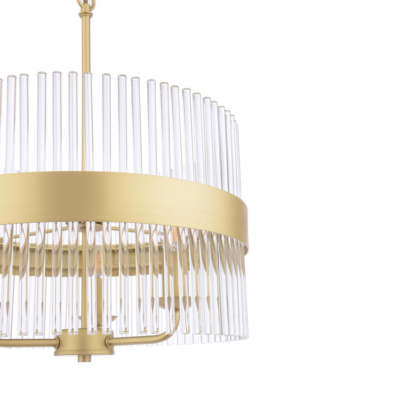 Laura Ashley Alexa 3 Light Pendant Glass and Matt Antique Brass • LA3756654-Q