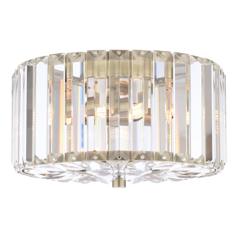 Laura Ashley Fernhurst Small 3 Light Flush Crystal and Antique Brass • LA3756657-Q
