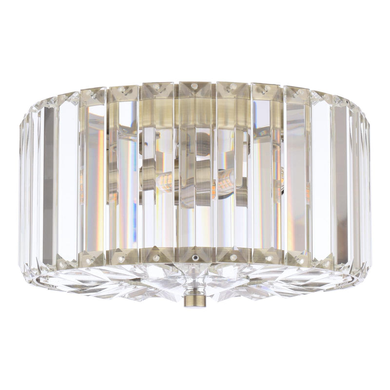 Laura Ashley Fernhurst Small 3 Light Flush Crystal and Antique Brass • LA3756657-Q