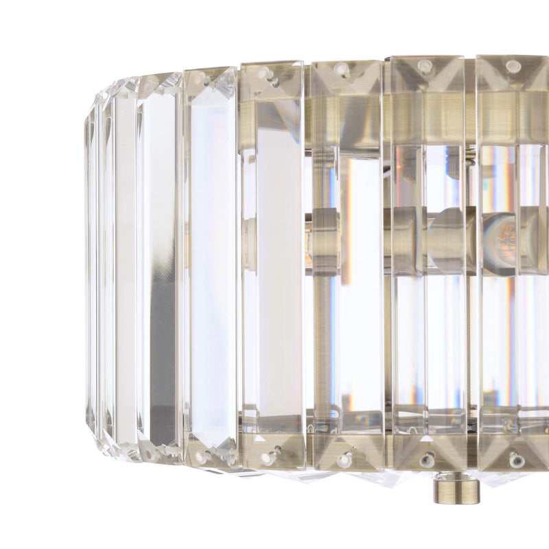 Laura Ashley Fernhurst Small 3 Light Flush Crystal and Antique Brass • LA3756657-Q