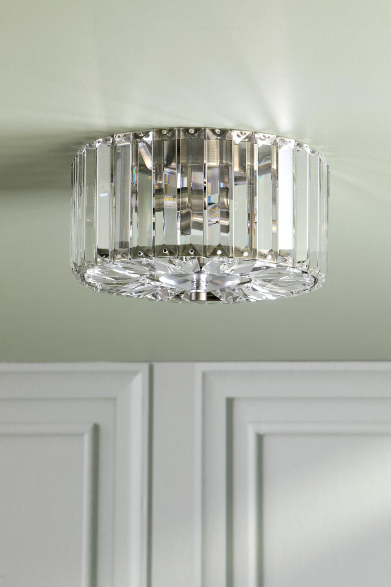 Laura Ashley Fernhurst Small 3 Light Flush Crystal and Antique Brass • LA3756657-Q