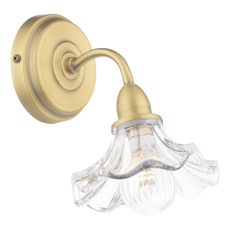 Laura Ashley Kerswell Wall Light Matt Antique Brass and Glass • LA3756659-Q