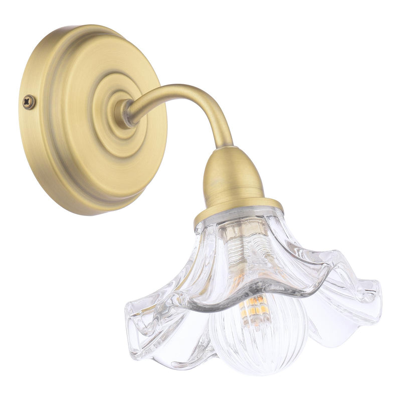 Laura Ashley Kerswell Wall Light Matt Antique Brass and Glass • LA3756659-Q