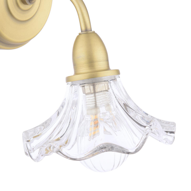 Laura Ashley Kerswell Wall Light Matt Antique Brass and Glass • LA3756659-Q