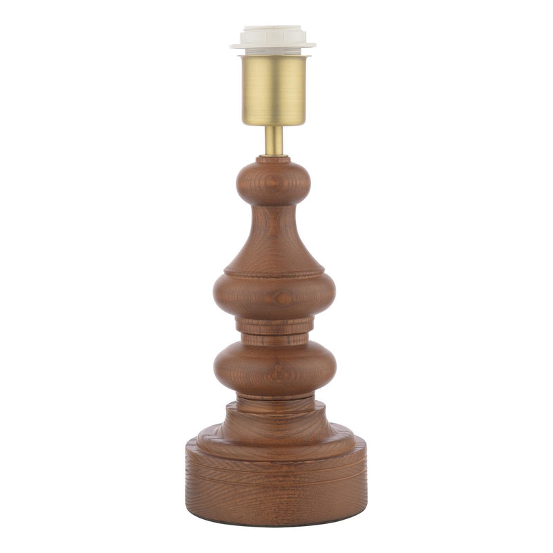 Laura Ashley Millbrook Table Lamp Dark Wood and Industrial Brass Base Only • LA3756660-Q