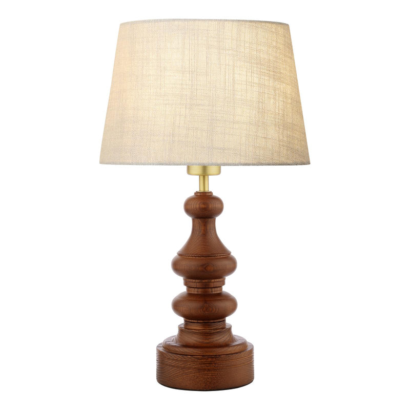 Laura Ashley Millbrook Table Lamp Dark Wood and Industrial Brass Base Only • LA3756660-Q