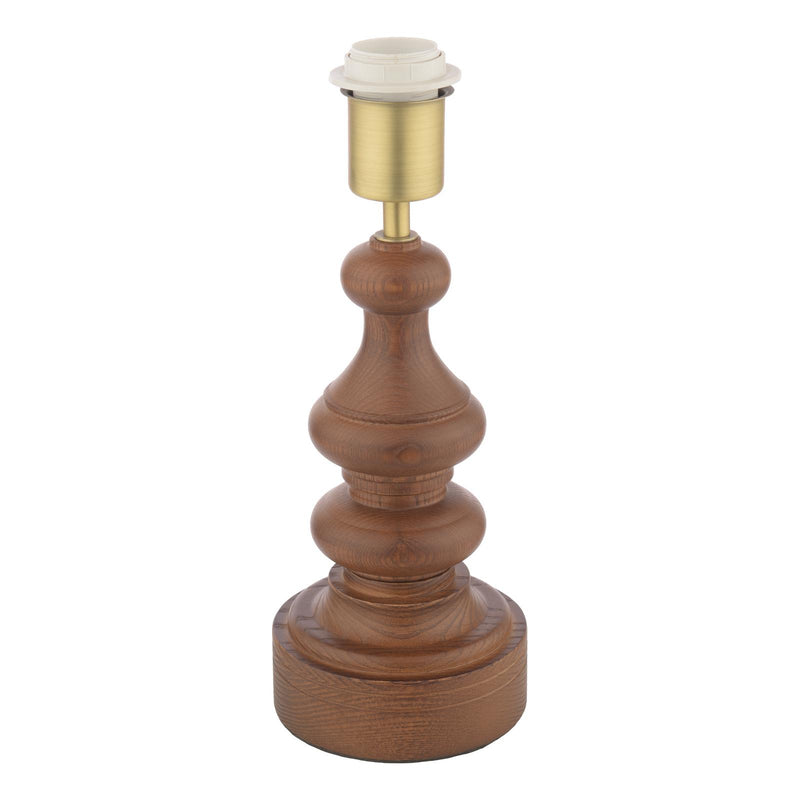Laura Ashley Millbrook Table Lamp Dark Wood and Industrial Brass Base Only • LA3756660-Q