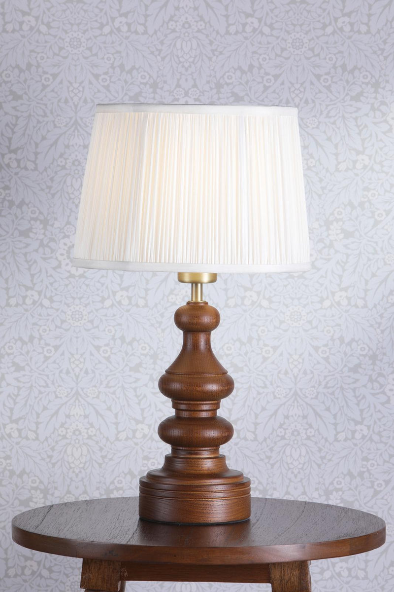 Laura Ashley Millbrook Table Lamp Dark Wood and Industrial Brass Base Only • LA3756660-Q