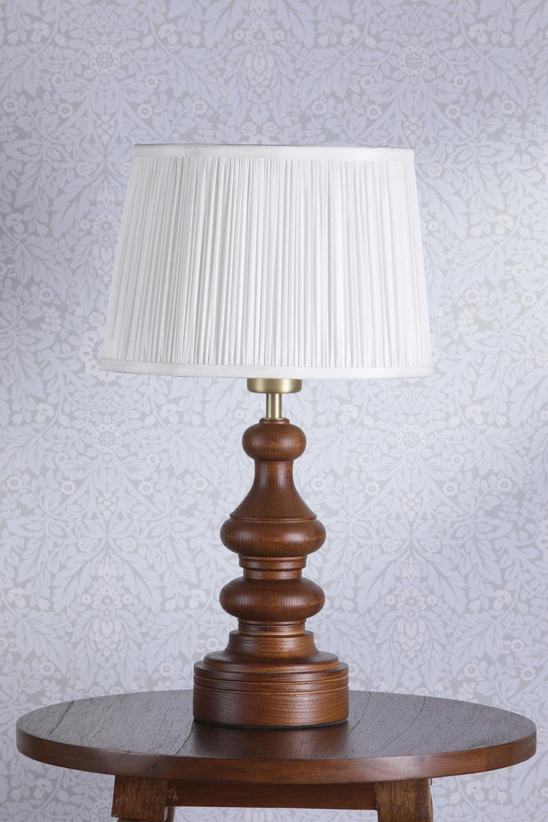 Laura Ashley Millbrook Table Lamp Dark Wood and Industrial Brass Base Only • LA3756660-Q