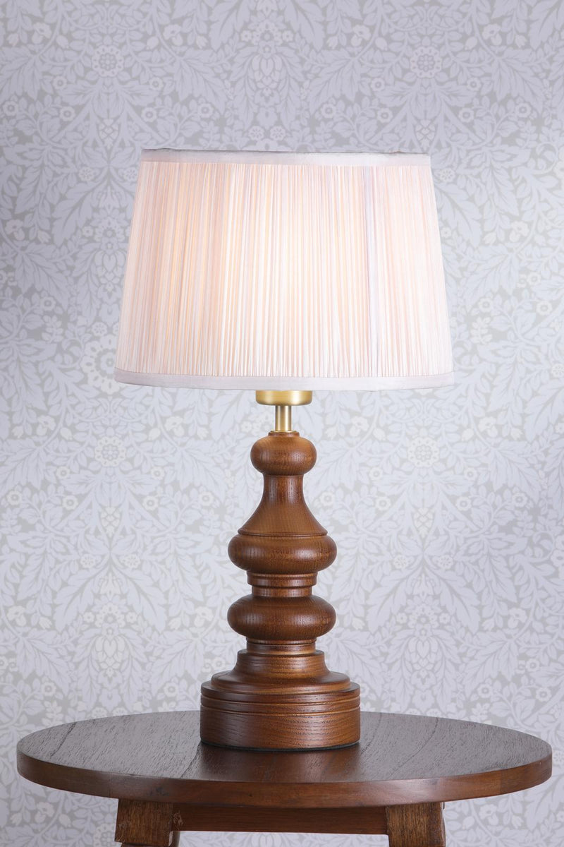 Laura Ashley Millbrook Table Lamp Dark Wood and Industrial Brass Base Only • LA3756660-Q