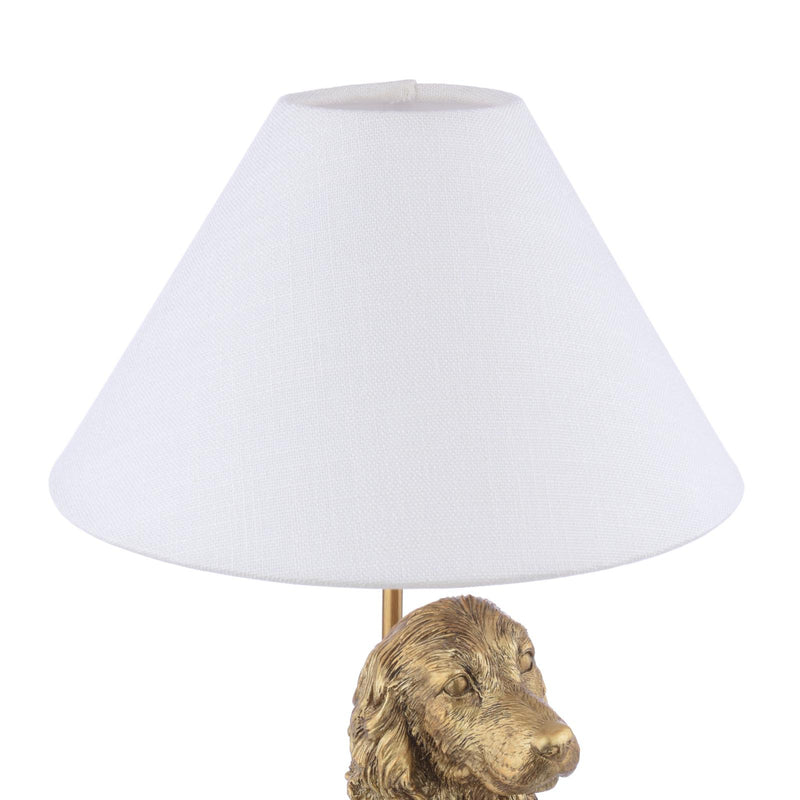 Laura Ashley Cocker Spaniel Table Lamp Antique Gold With Shade • LA3756664-Q
