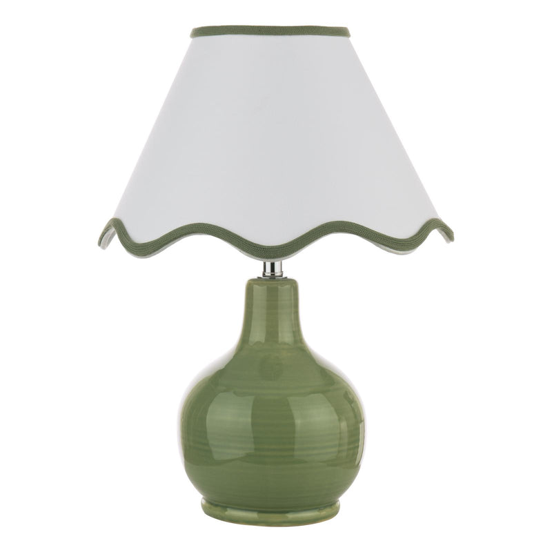Laura Ashley Bramhope Table Lamp Green Ceramic With Shade • LA3756668-Q
