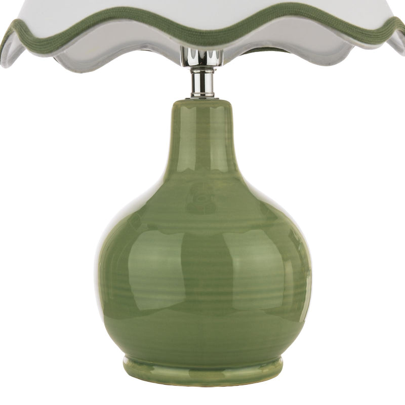 Laura Ashley Bramhope Table Lamp Green Ceramic With Shade • LA3756668-Q
