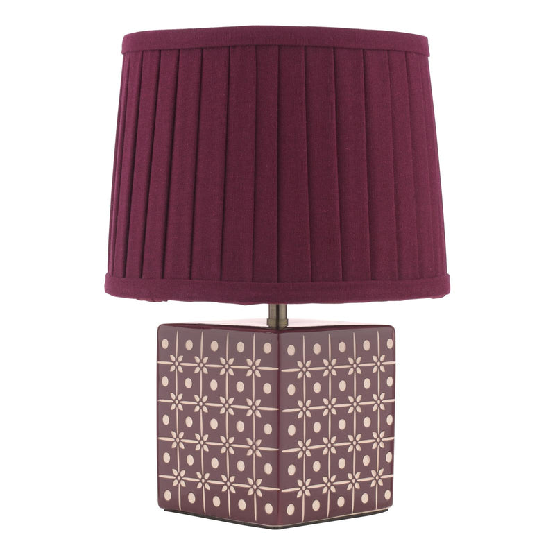 Laura Ashley Claudina Table Lamp Purple Ceramic and Antique Brass With Shade • LA3756670-Q